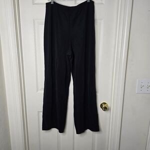Classic Susan Graver Black Women's straight‎ leg elastic waist Pants L